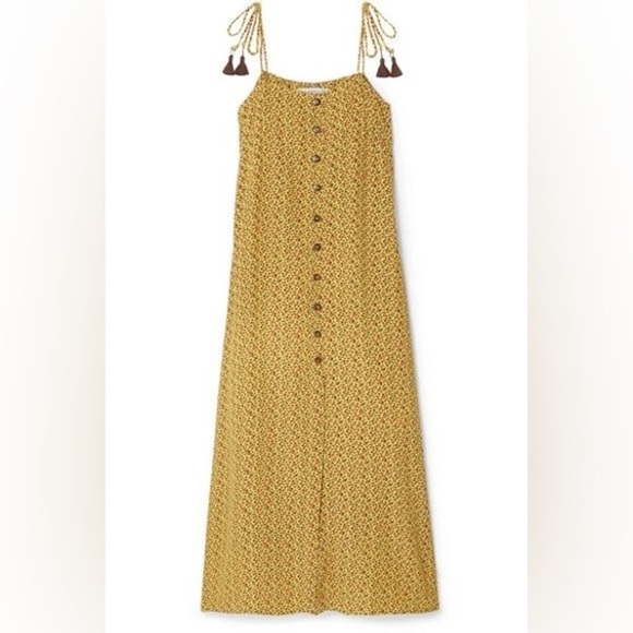 Faithfull the Brand / Arrieta slip dress Raquel Floral Print midi tassel Midi S - Picture 5 of 13